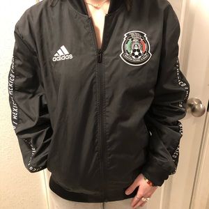 Small mens black adidas Mexico anthem windbreaker